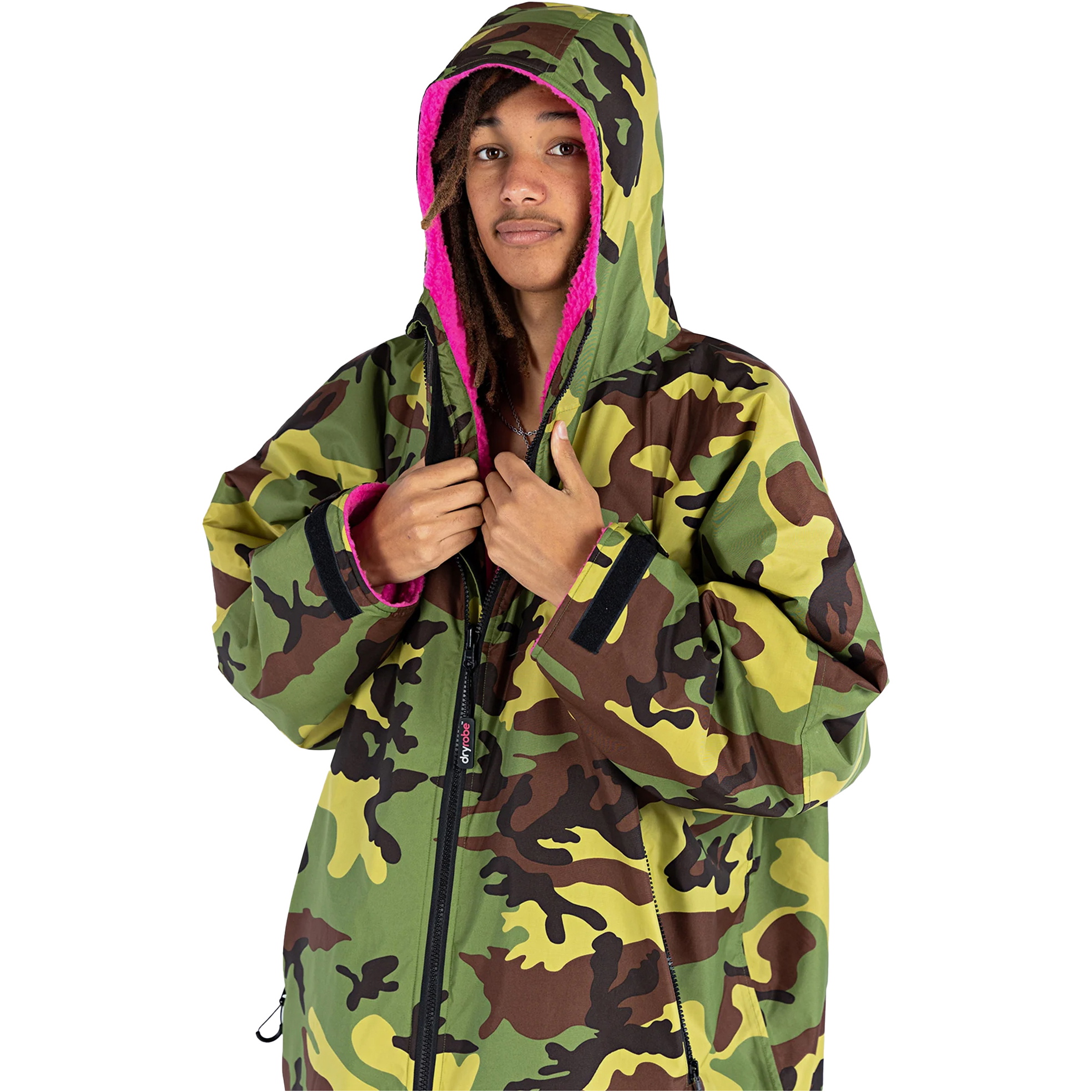 2025 Dryrobe Advance Albornoz De Manga Larga V3 DALSV3 - Camuflaje / Pink